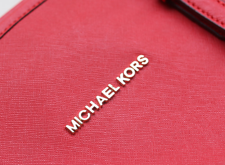 MK专柜同步新款隔层购物袋单肩包 十字纹牛皮 大红