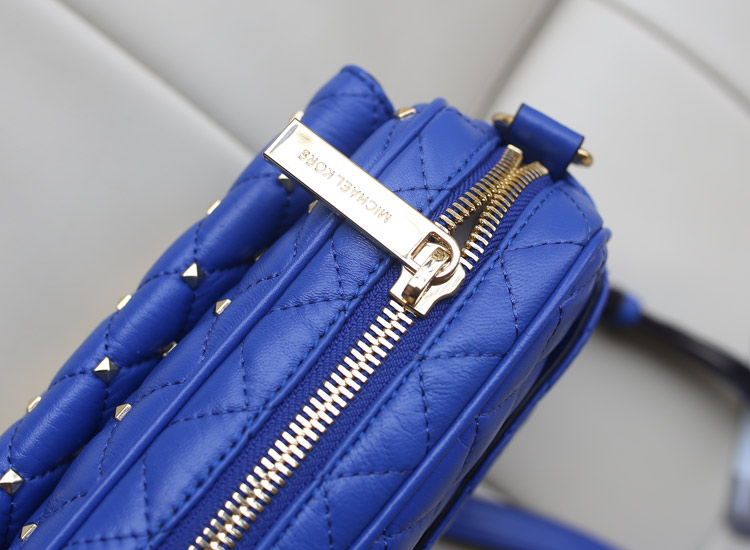 2014新款女包 MK原版小羊皮铆钉单肩包斜挎包 电光蓝
