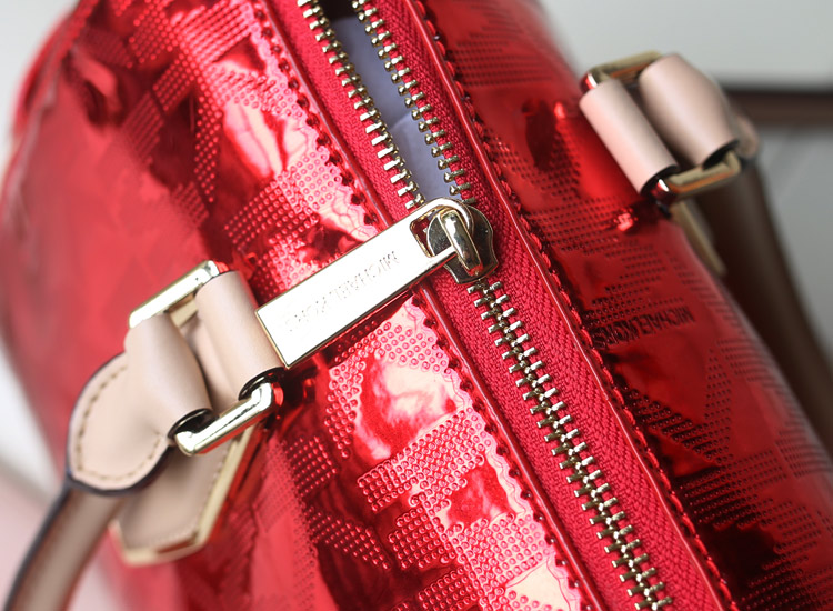 厂家直销 MK原版皮烫金字母链条包 红色手提枕头包单肩斜挎女包