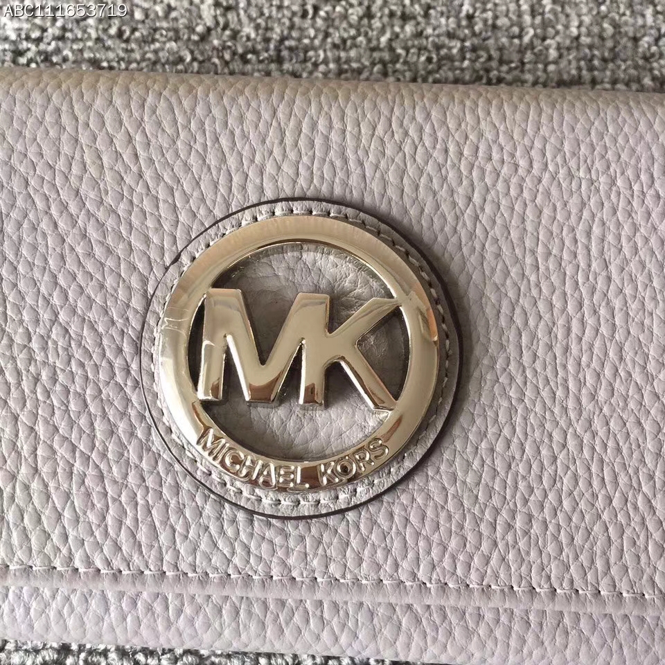 MK新款钱夹 迈克高仕大金牌三折吸扣长款钱包手包20cm 灰色